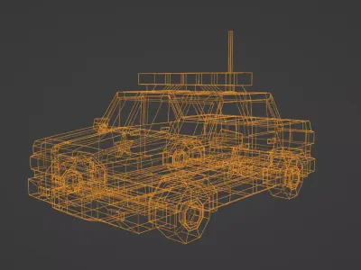 Police Car Game Ready Vehicle Low-poly 3D model
