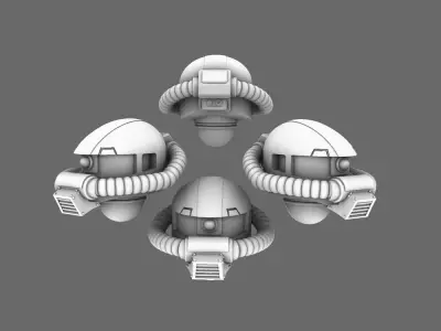 Clan Gunpla V10 Zaku II Helmets 3D print model