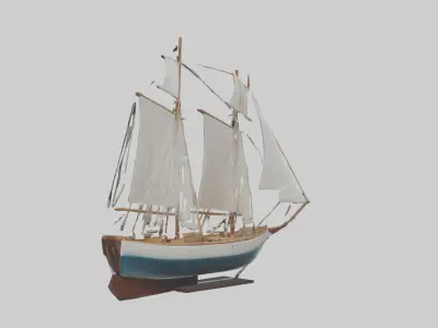 Sailing Boat model Low-poly 3D model