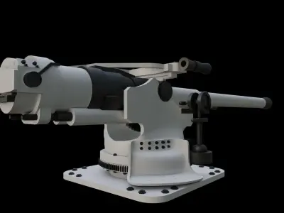 5-inch 50-caliber  US Naval Gun 3D model