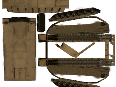 M1 Abram tank Low-poly 3D model
