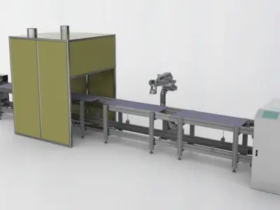 Double speed chain assembly line 3D model