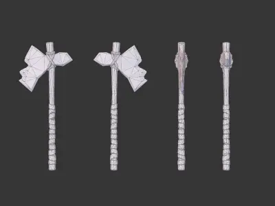 Axe Pack A Low-poly 3D model