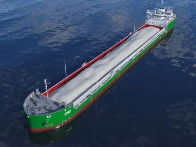 Combined platform tanker Ship 140m hquality 3D model