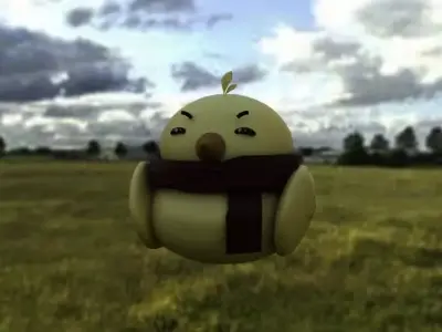 Small Cute Chicken with scarf 3D model