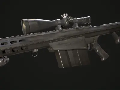 The Barrett M82 Sniper Rifle Low-poly 3D model