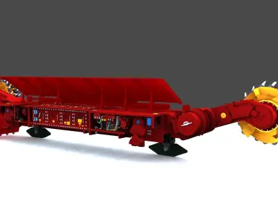 Coal Mining Machine Low-poly 3D model