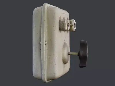 Old Circuit Breaker Box with Switch Low-poly 3D model