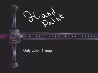 bastard sword Free low-poly 3D model