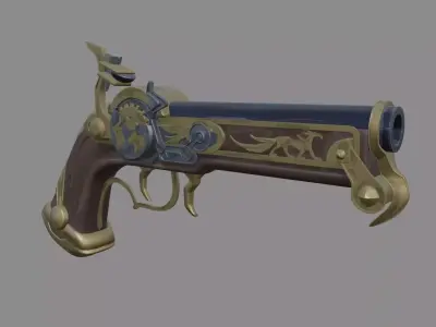 Caitlyn s pistol from arcane Free 3D model