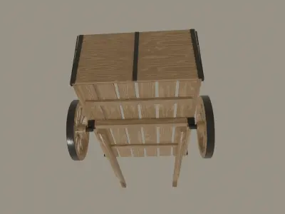 Wooden Cart 3D model buy