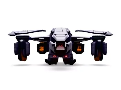 SciFi VTOL Dropship Transport Low-poly 3D model
