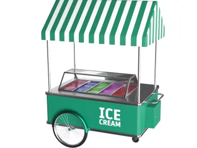 Ice Cream Cart PBR 2 Low-poly 3D model