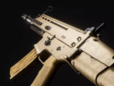 Realistic FN SCAR-L Assault Rifle 3D model