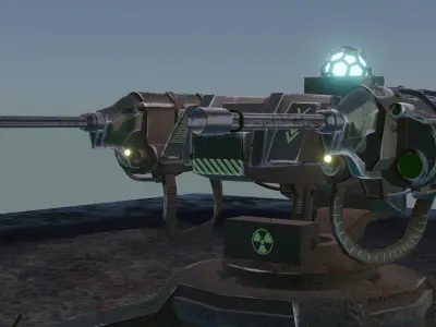 Zombie Sci-Fi Turret 3D model Low-poly 3D model