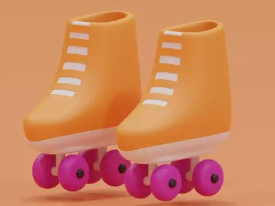 Cartoon Quad Roller Skates 3D model