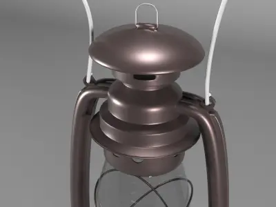 Old Oil lantern Low-poly 3D model