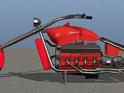 Custom V8 Chopper - High Poly 3D Model 3D model