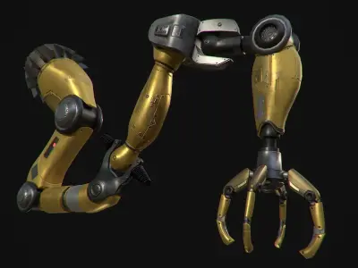 Mechanical Arm Rigged Low-poly 3D model