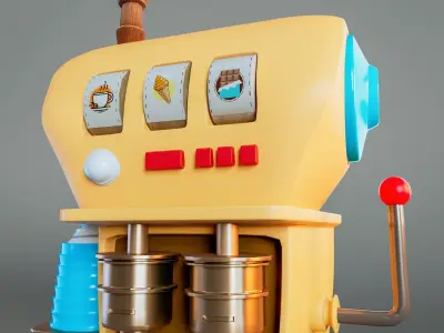 Coffee machine stylized Free low-poly 3D model