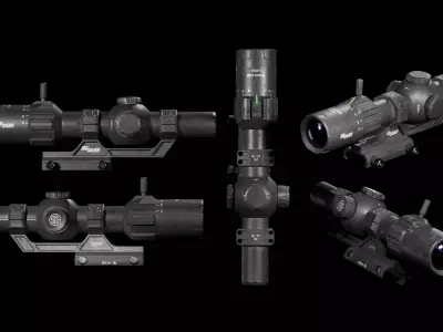 TANGO-MSR LPVO 1-6X24MM Scope  Low-poly 3D model