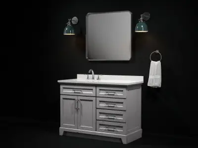 OVE Felix Vintage Grey 48 Brushed nickel 3D model