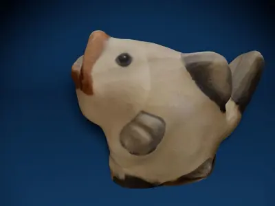 Ceramic Fish Photoscan Low-poly 3D model