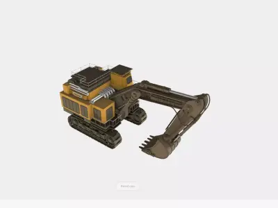 Historical Escavator Low-poly 3D model