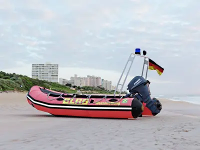 Zodiak MK2 DLRG Boot Rettungsboot 3D model