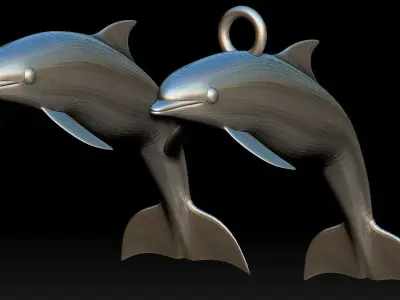 Dolphin keychain - Dolphin 3D print model Free 3D print model