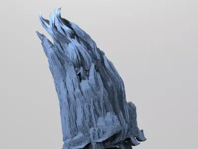 Clawed Spiked mountain piece model 4 3D model