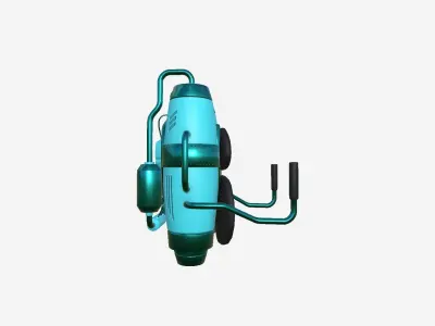 Jetpack A06 Blue - SciFi Character Design Low-poly 3D model