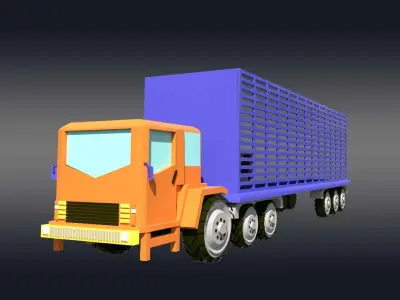Vehicle Carrier Truck  Low-poly 3D model