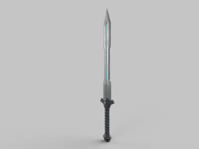 Stylized sword Low-poly 3D model 6