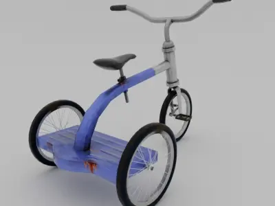 the bicycle for children is old low-poly Low-poly 3D model