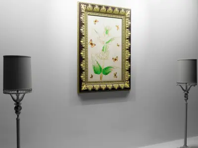 Pictorial wall carpet Low-poly 3D model