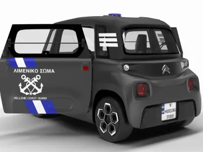 Citroen Ami 2020 Police HQ interior 3D model purchase