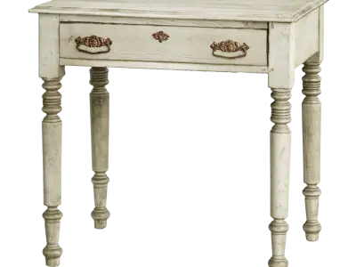  Vintage Wooden Side Table Model, White 