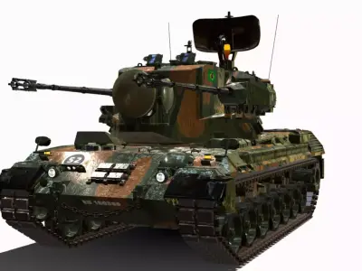 flakpanzer gepard br Low-poly 3D model