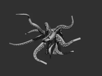 Octopus spider with glowing eyes Free low-poly 3D model
