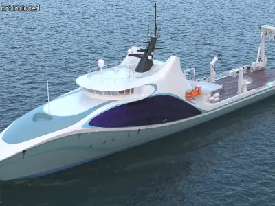 Ship for Transporting and Launching Drones  purchase 3D model