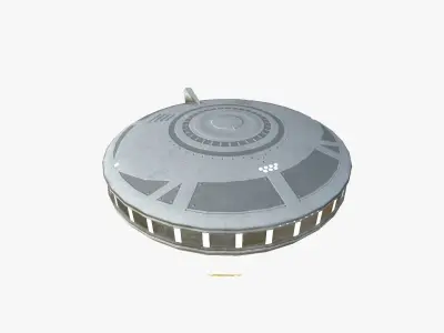 Alien Spaceship UFO A09 White - Sci Fi Spacecraft Design Low-poly 3D model