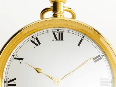 Gold Pocket Watch 3D model