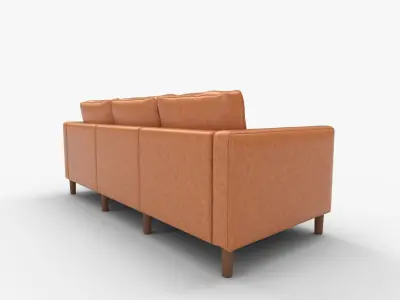 ACMEASE Faux Leather Three Seater Sofa   3D model