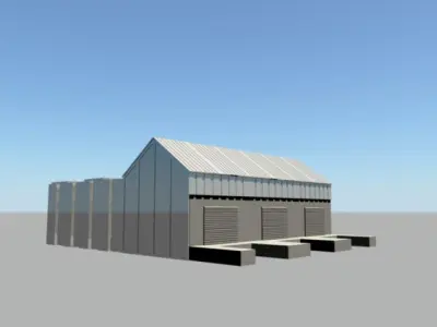 Industrial buildings pack Low-poly 3D model purchase