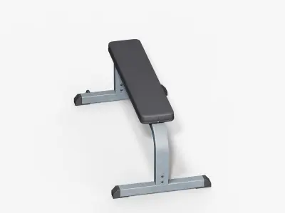 Flat Bench  Low-poly 3D model