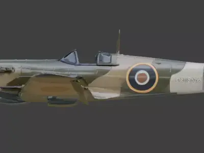 WWII Fighter Plane 3D  Low-poly 3D model