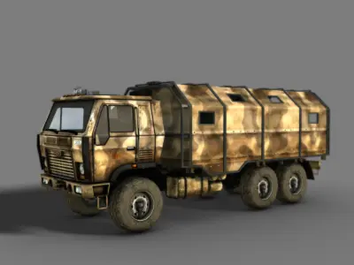 Armored vehicle transporter armored truck 3D model
