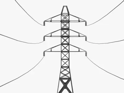 Powerline Low-poly 3D model