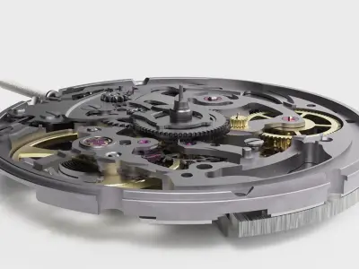 Swiss Skeleton Automatic Watch Movement 3D model